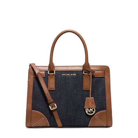 michael kors dillon denim satchel|Dillon Denim Satchel .